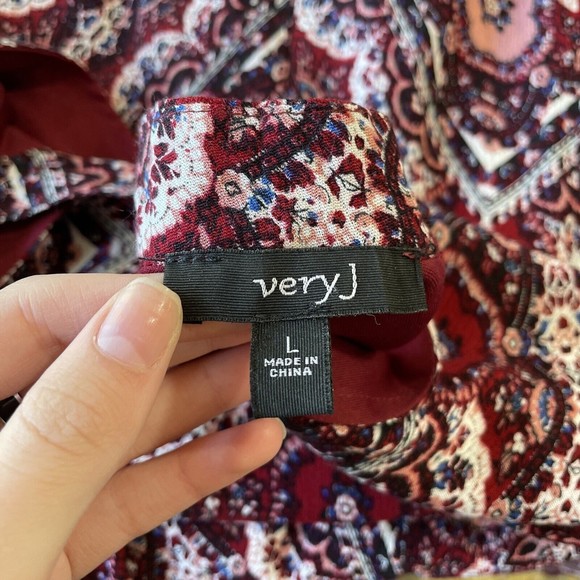 Very J Womens  Large Colorful Floral Paisley Geometric Tunic Top Bohemian - Picture 7 of 14